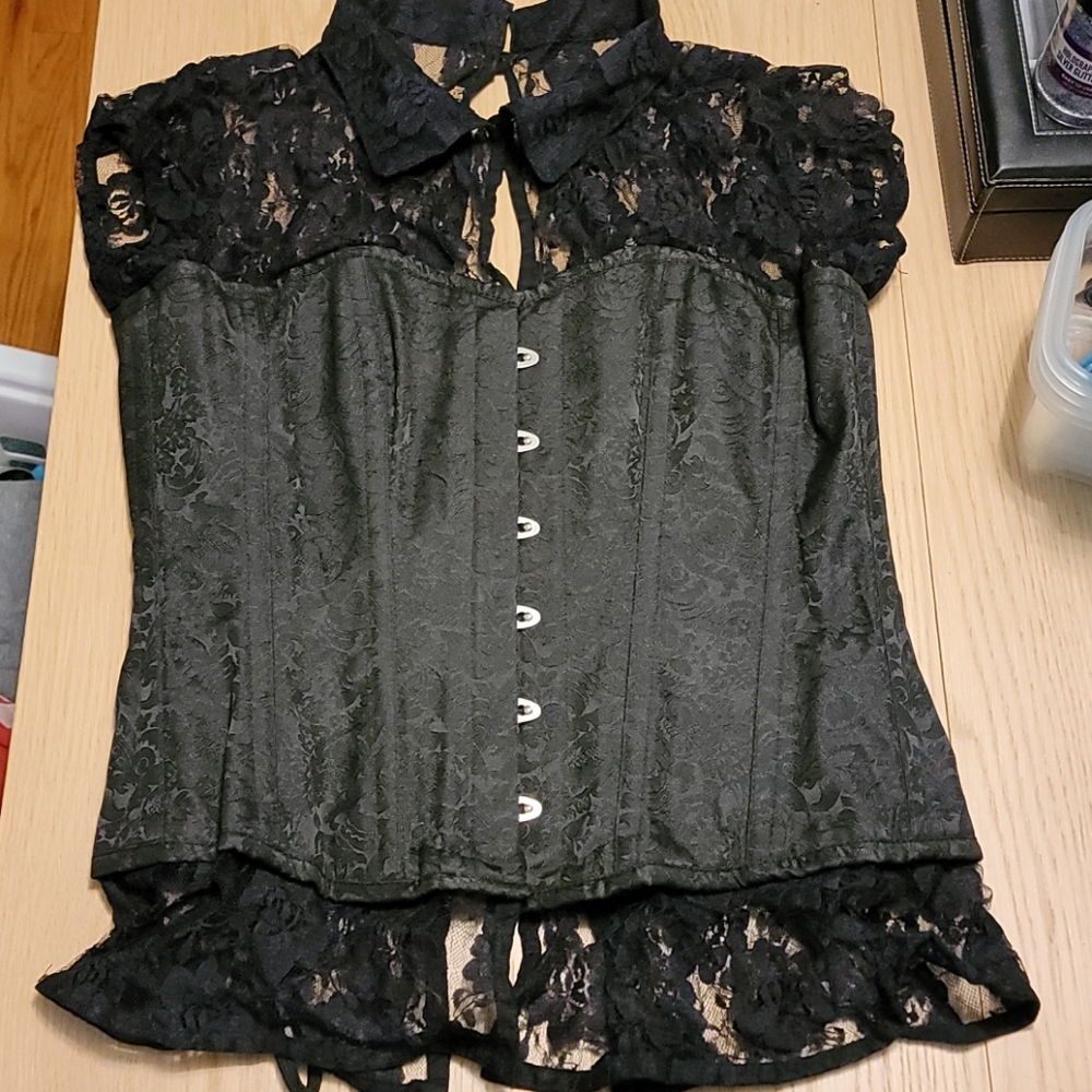 Black jacquard Corset